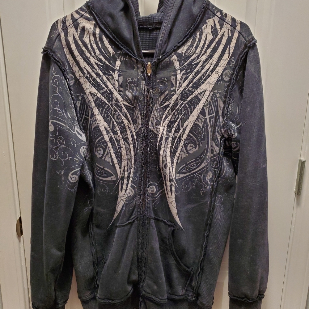 Affliction zip hoodie reversible